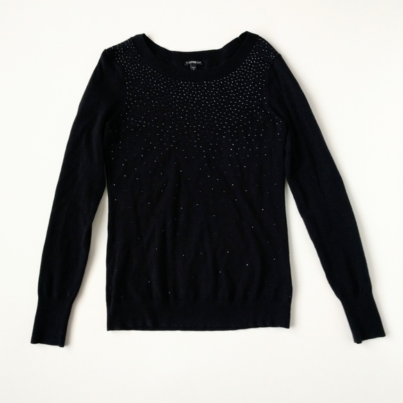Express Crewneck Rhinestone Embellished Sweater M - Picture 2 of 4
